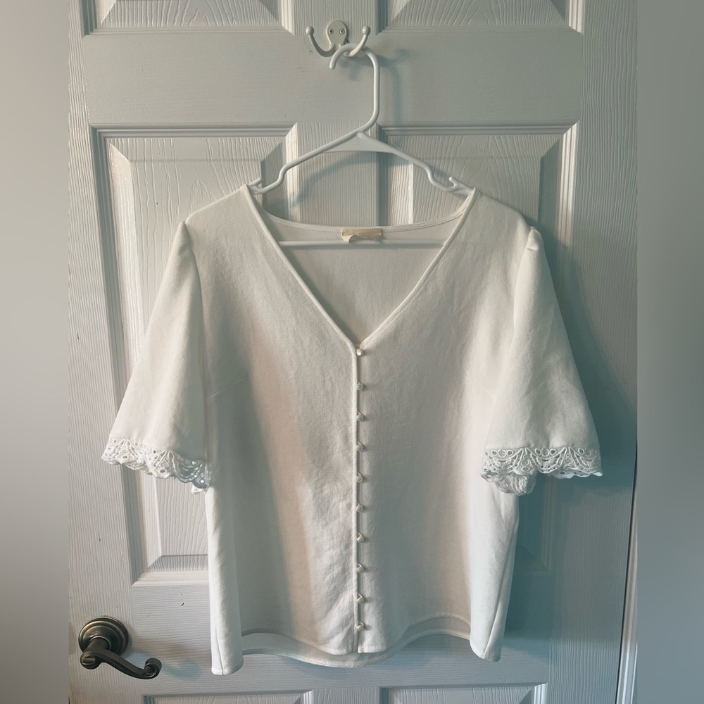 Sezane Thalia Blouse (Size 38, Ecru)